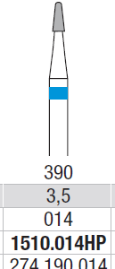 TUNGSTEN CARBIDE BUR HP CROSS CUT 390 CONE EDENTA