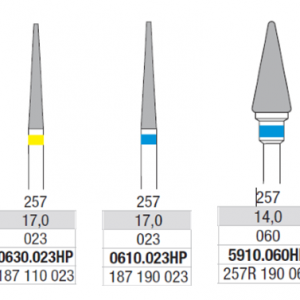 Edenta Tungsten Carbide Bur HP Cross Cut 257 Taper Long