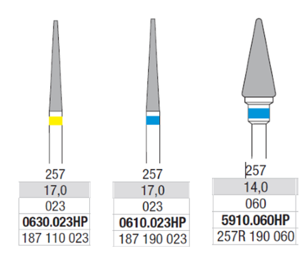 Edenta Tungsten Carbide Bur HP Cross Cut 257 Taper Long
