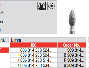 DIAMOND BUR FG BUD 369 1 pcs EDENTA