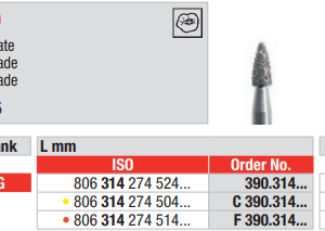 DIAMOND BUR FG GRENADE 390 1 pcs EDENTA