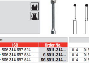 DIAMOND BUR FG LONG ROUND 801 1 pcs EDENTA
