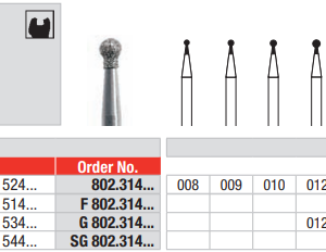 DIAMOND BUR FG ROUND WITH COLLAR 802 1 pcs EDENTA