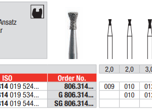 DIAMOND BUR FG INVERTED CONE WITH COLLAR 806 1 pcs EDENTA