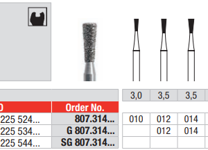 DIAMOND BUR FG INVERTED CONE 807 1 pcs EDENTA