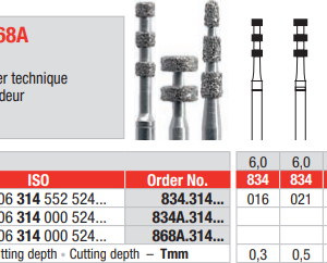 DIAMOND BUR FG DEPTH MARKER 834 1 pcs EDENTA