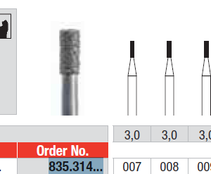 DIAMOND BUR FG CYLINDER FLAT END 835 1 pcs EDENTA