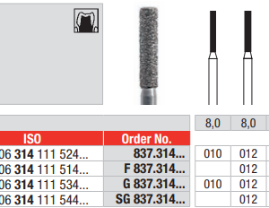 DIAMOND BUR FG FLAT END CYLINDER 837 1 pcs EDENTA