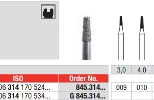 DIAMOND BUR FG FLAT END TAPER 845 1 pcs EDENTA