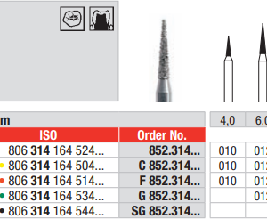 DIAMOND BUR FG X-MAS TREE 852 1 pcs EDENTA