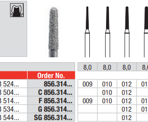 DIAMOND BUR FG ROUND END TAPER 856 1 pcs EDENTA