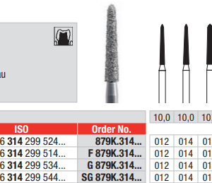 CARBIDE BUR FG TORPEDO TAPERED 879K 1 pcs EDENTA