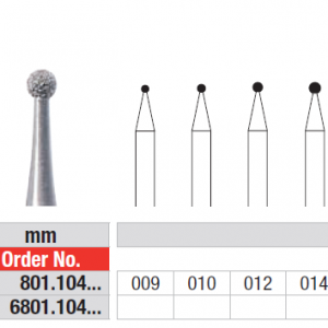Edenta HP D801 round diamond bur for dental preparation