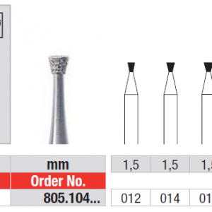 Diamond Bur HP D805 Inverted Cone – Edenta