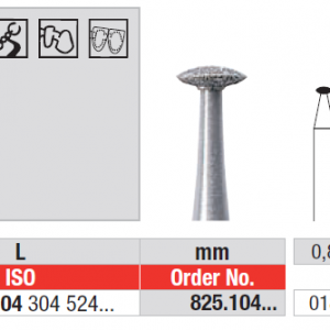 Edenta HP D825 wheel knife edge diamond bur for dental preparation
