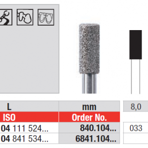 DIAMOND BUR HP D840 FLAT END CYLINDER EDENTA