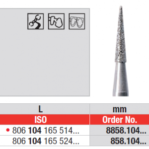 Edenta HP D858 needle diamond bur for dental preparation