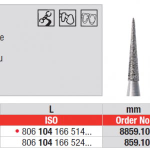 DIAMOND BUR HP D859 NEEDLE EDENTA