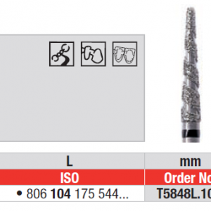 DIAMOND BUR HP TURBO TWIST T848L LONG TAPER EDENTA