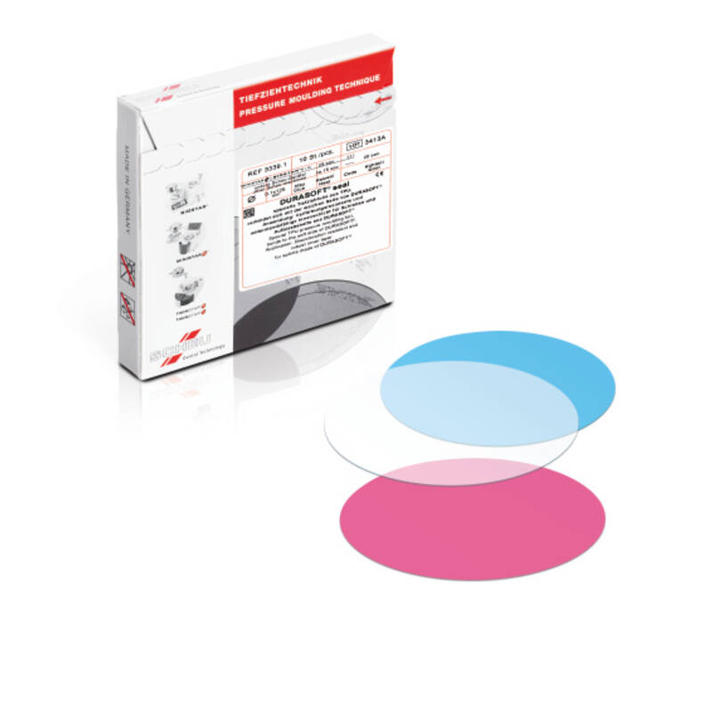 Durasoft Seal 125mm round discs by Scheu, for hard-soft splint fabrication