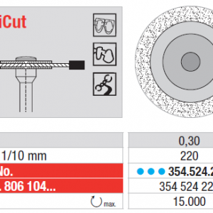 DIAMOND DISC 354 DSP MED MULTICUT 22X0.3mm EDENTA