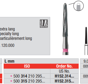 CARBIDE BUR FG ENDO CONICAL LONG H152 1 pcs EDENTA