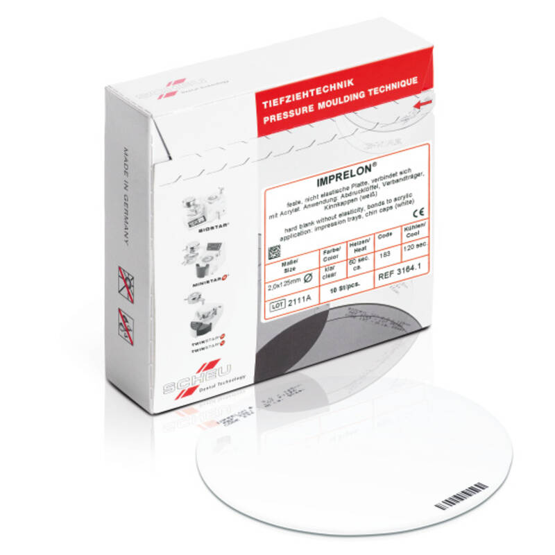 Scheu Imprelon thermoforming sheet, hard, 125mm round, 10pcs