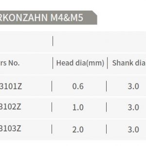 Aidite zirconia milling bur, 3mm shank, cemented carbide, for Zirkonzahn milling systems