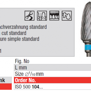 Edenta Tungsten Carbide Bur HP Cross Cut 72 Round End Barrel