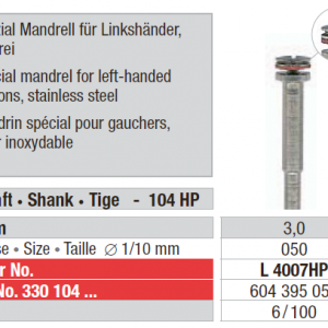 SCREW TYPE MANDREL LEFT HAND HP