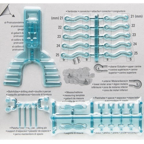Erkodent Silensor snoring appliance, upper and lower jaw splints with connectors
