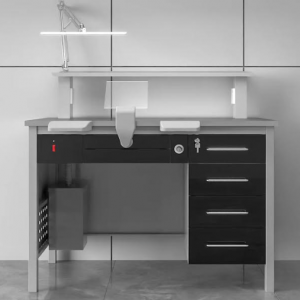 DENTAL LAB WORK BENCH SINGLE SEATER STAINLESS STEEL TOPS