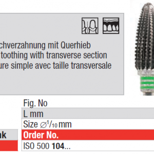 Edenta Tungsten Carbide Bur HP Transverse Cut Soft Base Trimmer