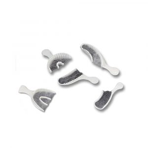 Disposable dual-arch triple tray for dental impressions, box of 40