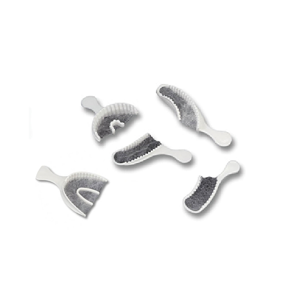 Disposable dual-arch triple tray for dental impressions, box of 40