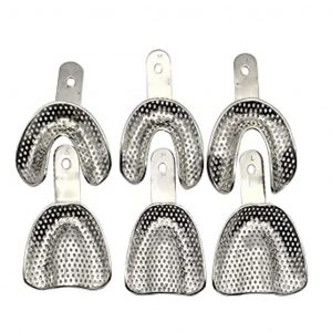IMPRESSION TRAY METAL 3 SETS S/M/L 6pcs