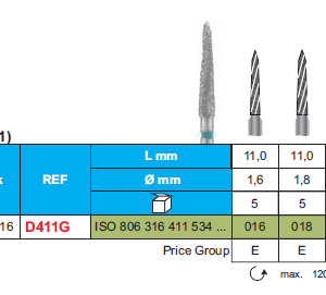 SURGICAL FG OSTEO DIAMOND COARSE BUR 411 1pcs STODDARD