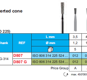 DIAMOND BUR FG 807 INVERTED CONE 5pcs STODDARD