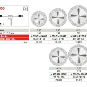 Edenta 355 double-sided diamond disc for dental porcelain separating and contouring