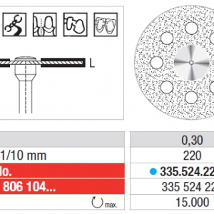 DIAMOND DISC 335 DSP STD FLEX 22X0.3mm EDENTA