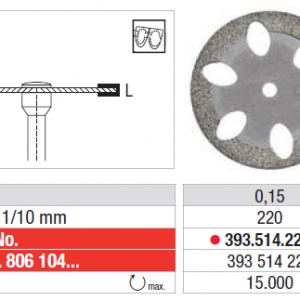 DIAMOND DISC 393 DSP FINE FLEX PREF 22X0.15mm EDENTA