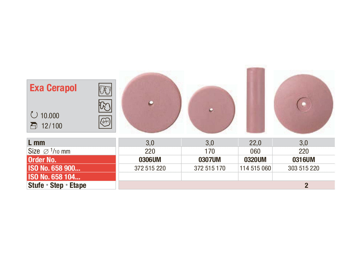RUBBER WHEEL PINK EXA CERAPOL EDENTA