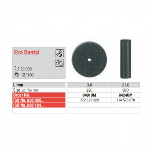 RUBBER WHEEL BLACK EXA DENTAL EDENTA