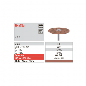 Edenta Exastar polisher for PMMA restorations, two-step polishing system