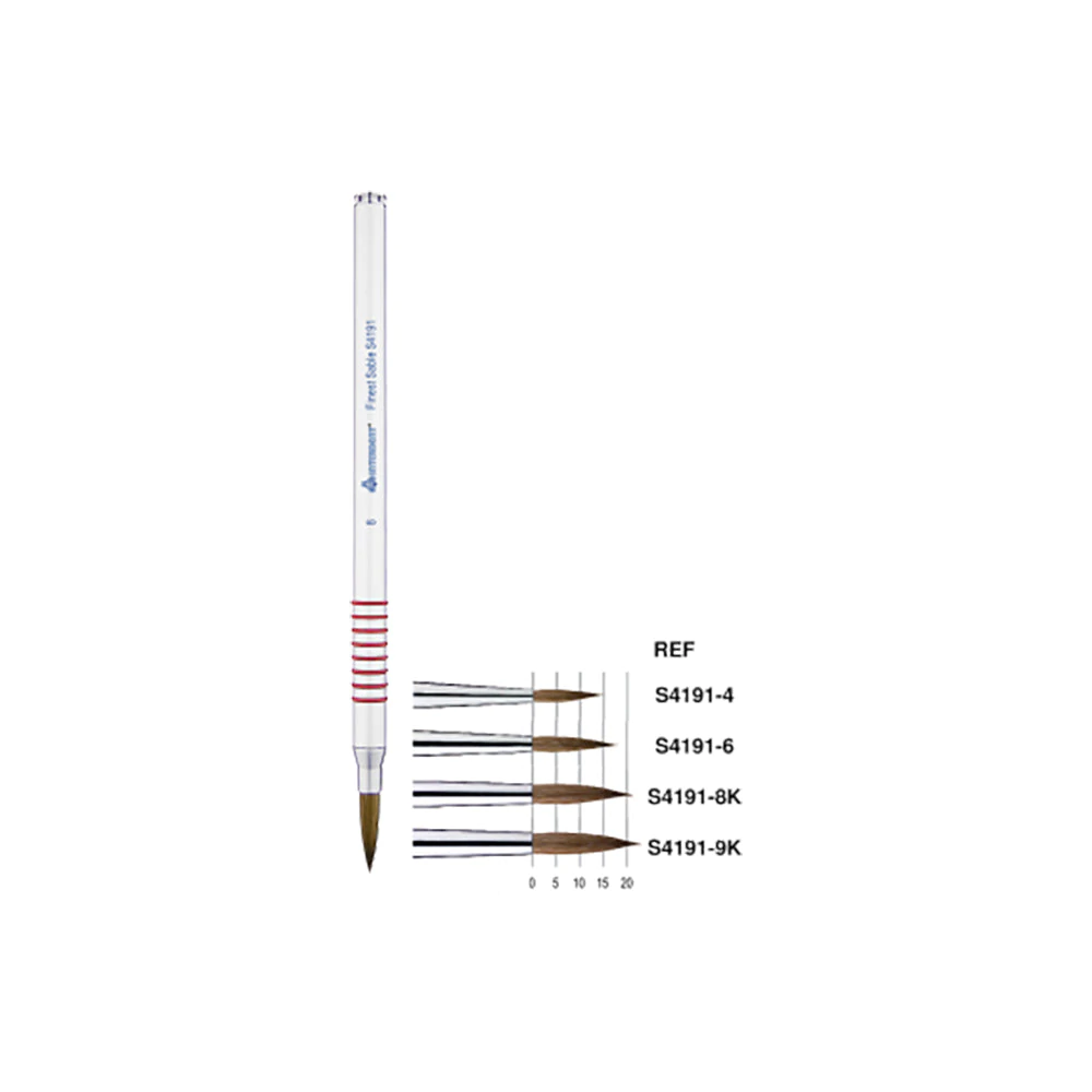 Interdent Ceramic Brush Sable with Ball, natural sable hair