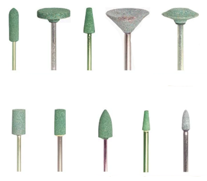 Keystone Mounted Stone Green, silicon carbide, for porcelain and metal finishing