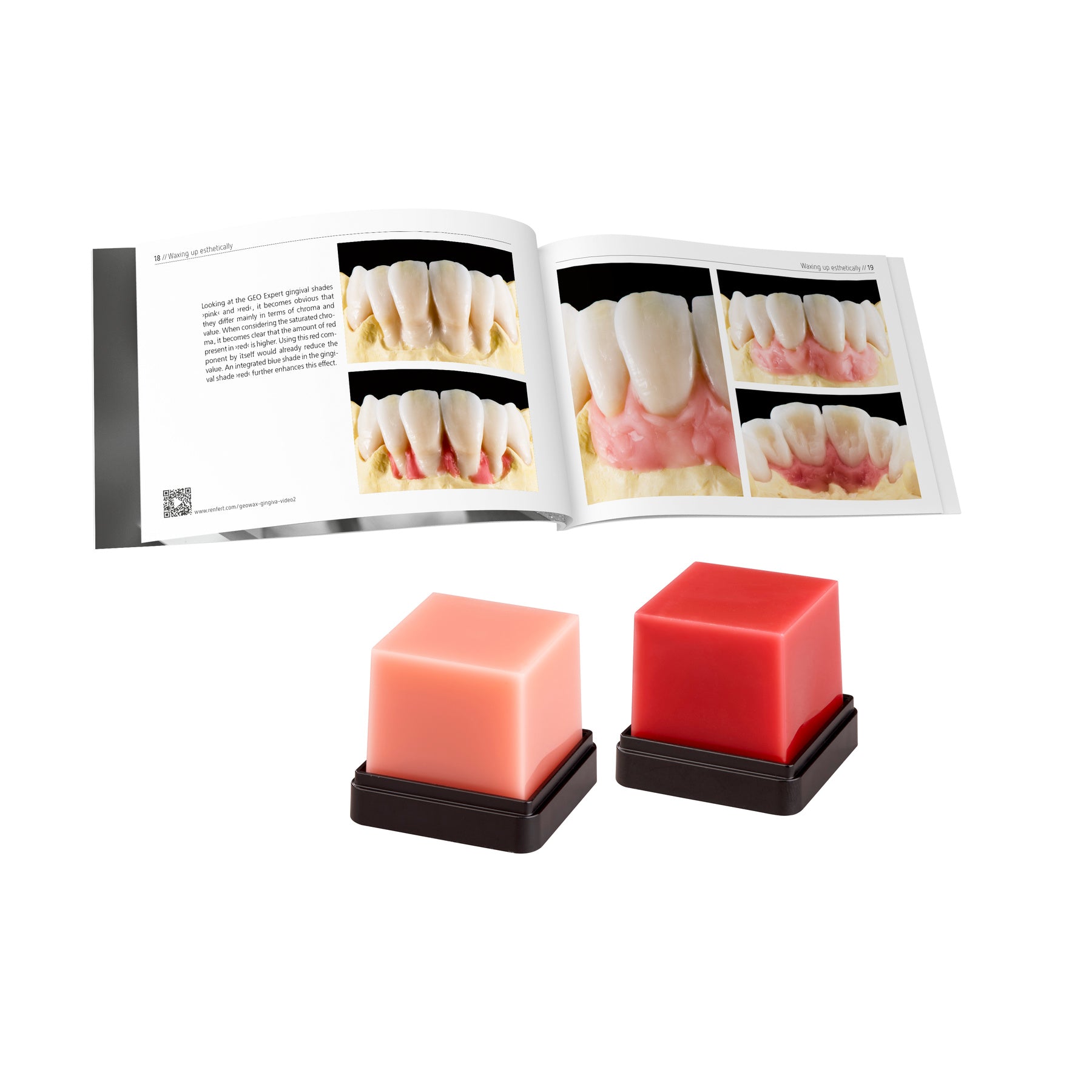 Renfert GEO Expert Gingiva modelling wax, pink and red, A. Bruguera