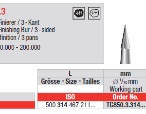 CARBIDE BUR FG C850 CERAMIC FINISHING BUR 1 pcs EDENTA