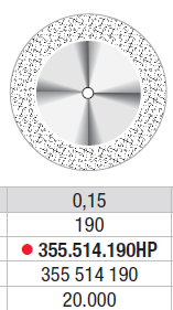 DIAMOND DISC 355 DSP FINE S-FLEX 19X0.15mm EDENTA