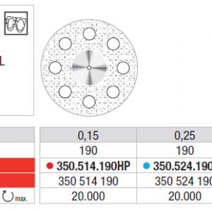 DIAMOND DISC 350 DSP FINE S-FLEX 22X0.15mm EDENTA SERATED
